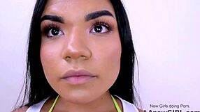 hot latina nanny can't resist sucking and fucking that long thick cock hard!