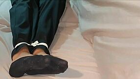 imagine self bondage in socks before napping tied up