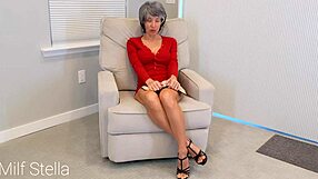 hooters stepmom stella freebie in pantyhose wants foot massage from you now