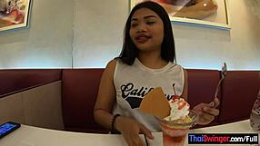big ass thai teen gets fucked doggystyle by boyfriend post ice cream