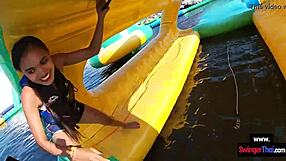 Asian 18+ Teen Amateur Waterpark Thrills. Hardcore Horny POV Sex with Boyfriend After