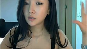 park nima strips lingerie for cute korean blowjob webcam show