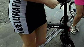 whoa, these two hotties pedaling without panties in the rain - barbara alves pernocas