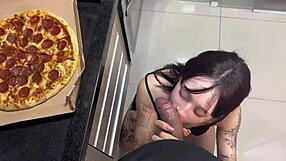Jealous Girlfriend Demands Rough Fuck Before Pizza, Amberzinha Rides Big Cock Wildly!