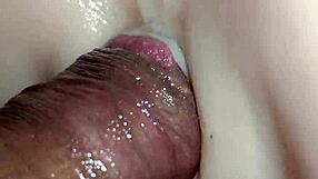Homemade close-up doggystyle creampie on huge ass fuck doll pussy lips