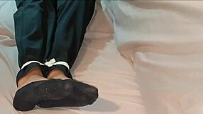 imagine self bondage in socks before napping tied up