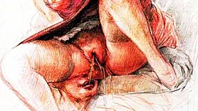 Vintage Erotic Art Featuring Hairy Retro Beauties