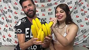 valentina alva spanks her big latina ass with a banana to heat things up