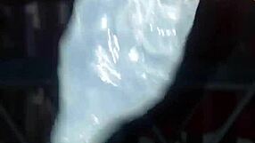 preparing iced penis for brutal pussy destruction