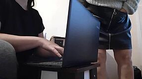 brunette secretary in miniskirt makes me explode at the office