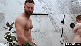 My Boss's Hospitality Costs Me On My Knees Deepthroating In The Shower