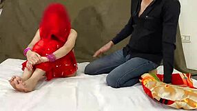On Karva Chauth fast, my horny Pakistani wife surprises with her tight shaved pussy ride