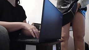 brunette secretary in miniskirt makes me explode at the office
