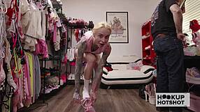 bts blonde sasha beart slurps bryan gozzling's cock sloppy wet