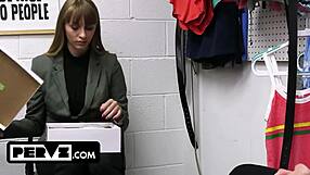 Chubby teen cop fucked in every hole backstage for leniency