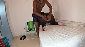 Fernanda Chocolatte tired from trip takes cock deep in pussy then swallows cum