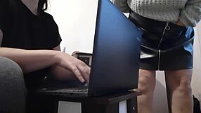 brunette secretary in miniskirt makes me explode at the office