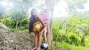 dirty decrepit old man fucks busty stepdaughter in jungle