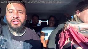 uber passengers turn porno actors with car licking and wild fucking