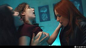 what if vampire monstergirls dominated a busty slave in wet lesbian threesome scissoring?