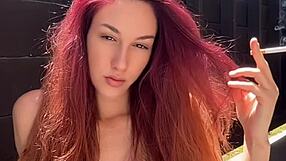 wanna watch italian milf artemisia love smoke while teasing her huge tits outdoors?