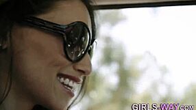 Lesbian Babe in Heels Fingers and Tribs Cute Partner to Orgasm