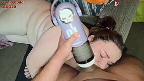 i suck skull man's balls as he cums inside me