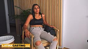 colombian bimbo bombshell rides monster cock hard in pov casting