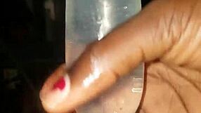 preparing iced penis for brutal pussy destruction