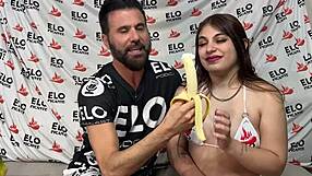 valentina alva spanks her big latina ass with a banana to heat things up