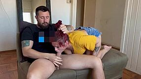i got home tired and told my hotwife to deepthroat and swallow my huge load
