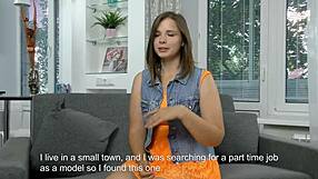 Chubby virgin Sandra Bulka masturbates in casting defloration