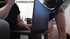 brunette secretary in miniskirt makes me explode at the office