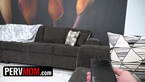 the hot milf puts on her cheerleader outfit. she makes her stepson cum happy