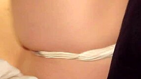 Satin panties wife spreads wide for deep creampie after intense passionate pounding session