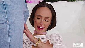 Christina Sage Deepthroats Bryan's Balls While Fingering Herself to Rough Orgasm