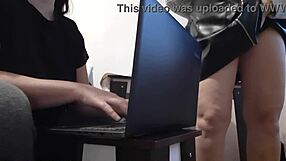 brunette secretary in miniskirt makes me explode at the office