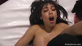 petite huge tits babe bound gagging on monster cock in painful bdsm rough banging