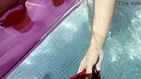 POOL THONG TEASE LEADS TO MESSY OUTDOOR CUM FINALE!