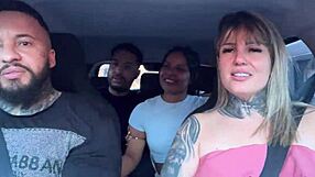 uber passengers turn porno actors with car licking and wild fucking