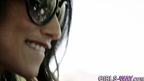 Lesbian Babe in Heels Fingers and Tribs Cute Partner to Orgasm