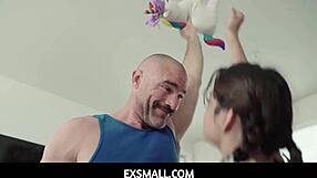 whoa tiny xs babe takes huge toys fucking her natural tits petite pussy 😍