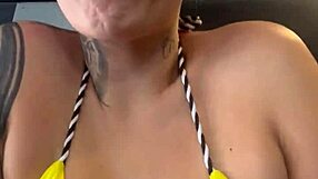 Blonde gym sweat leads to wet pussy gaping public