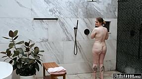 My Boss's Hospitality Costs Me On My Knees Deepthroating In The Shower