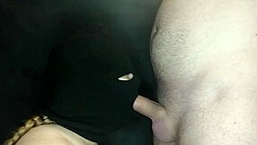 my stepsis hides her face in balaclava but her hot mouth deepthroats my huge cock so good