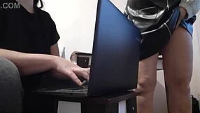brunette secretary in miniskirt makes me explode at the office