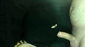 my stepsis hides her face in balaclava but her hot mouth deepthroats my huge cock so good