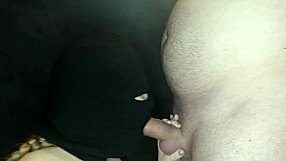 my stepsis hides her face in balaclava but her hot mouth deepthroats my huge cock so good