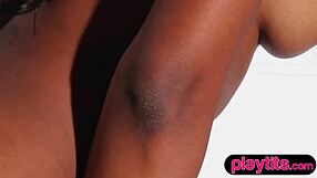 Petite Ebony Milf Strips Nude! Flaunts Chocolaty Body Dancing In Classroom