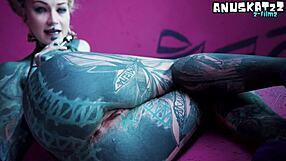 solo tattoo girl fists her tight asshole with toys and plugs stretching wide 😈🔥